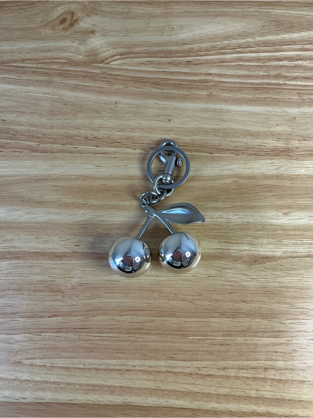 Silver Cherry Keychain Pendant - Women's Accessory